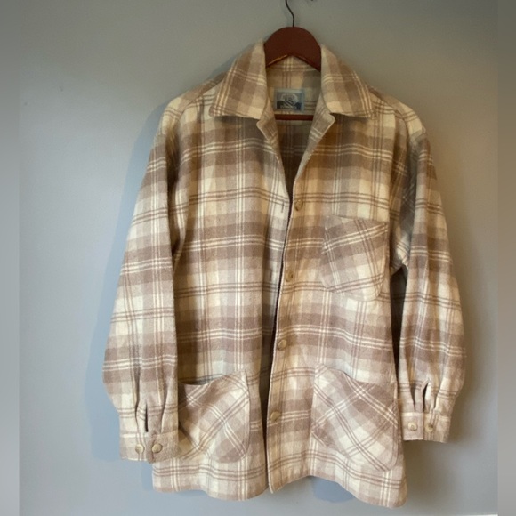 Vintage Evidence Wool Blend Plaid Shacket - Picture 1 of 4